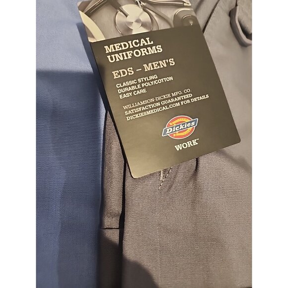 2 pairs sz M DICKIES EDS Signature Mens zip Fly Pull-On cargo Scrubs Pants gray - Picture 3 of 7